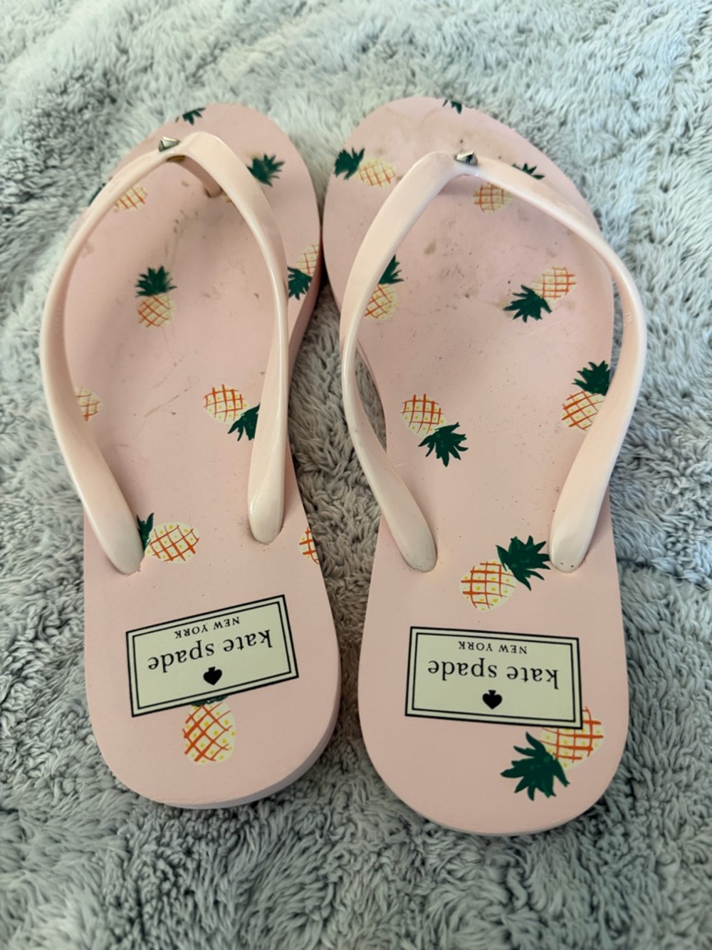 kate spade Pink Pineapple Thong Sandals